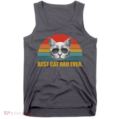 Best Cat Dad Ever Retro Sunset Tank Top