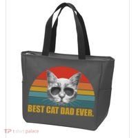 Best Cat Dad Ever Retro Sunset Tote Bag thumb 3