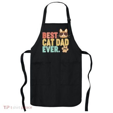 Best Cat Dad Ever Vintage Colors Apron