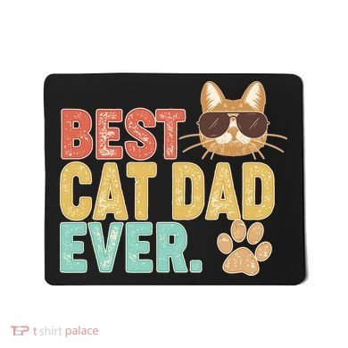 Best Cat Dad Ever Vintage Colors Mousepad