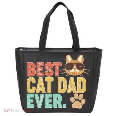 Best Cat Dad Ever Vintage Colors Tote Bag