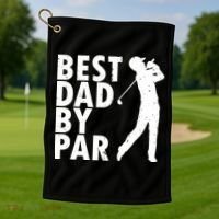Best Dad By Par Golf Towel thumb 1