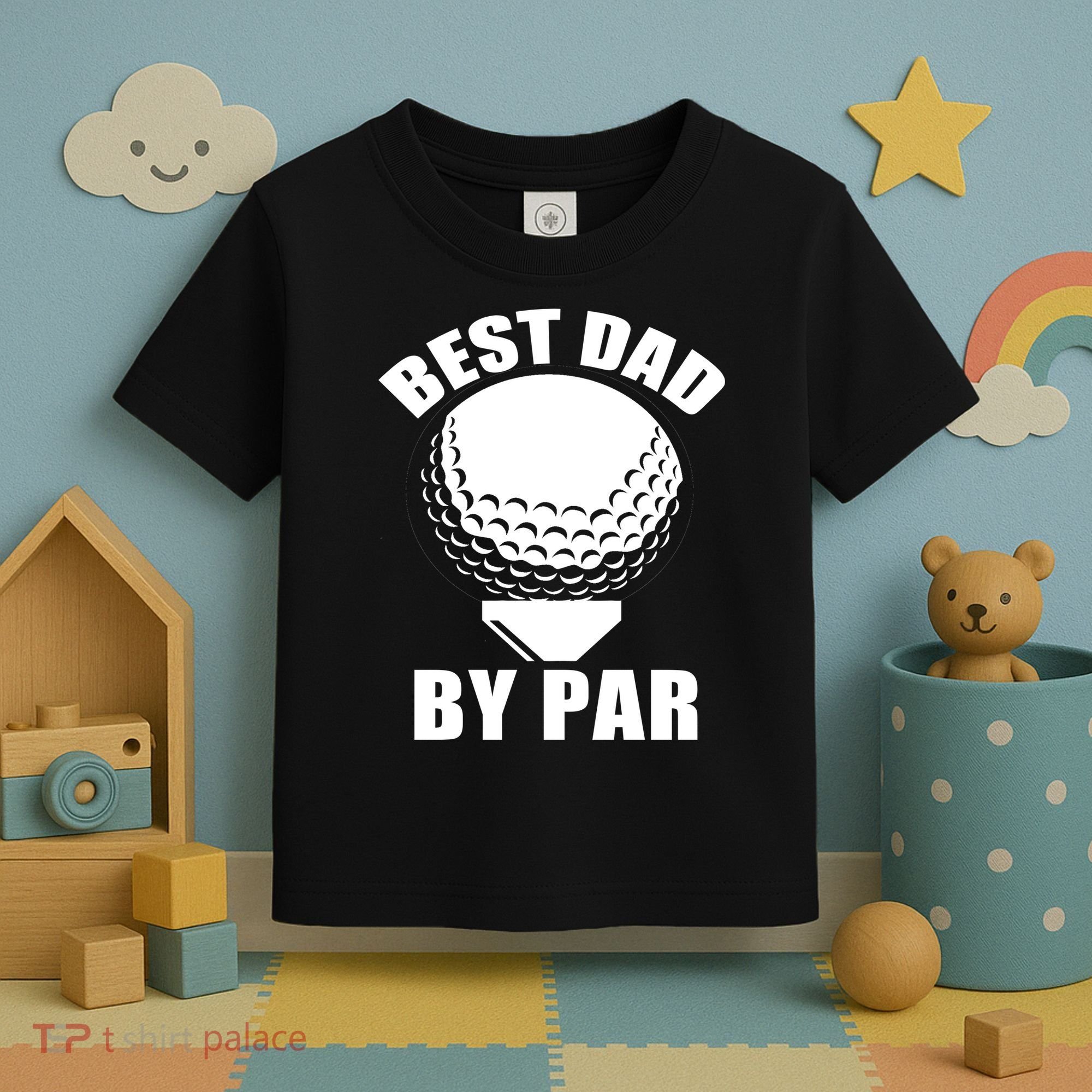 Best Dad By Par Funny Golf Dad Toddler T-Shirt