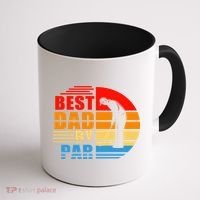 Best Dad By Par Retro Golf Sunset Coffee Mug thumb 1