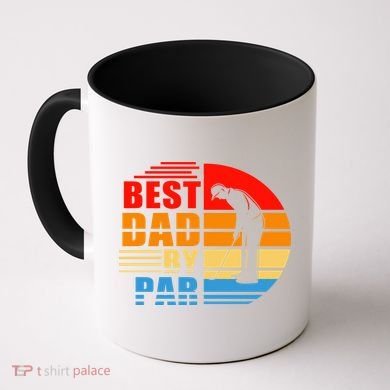 Best Dad By Par Retro Golf Sunset Coffee Mug