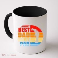 Best Dad By Par Retro Golf Sunset Coffee Mug thumb 0