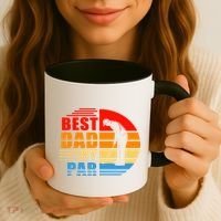 Best Dad By Par Retro Golf Sunset Coffee Mug thumb 3