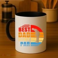 Best Dad By Par Retro Golf Sunset Coffee Mug thumb 4
