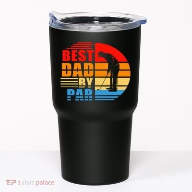 Best Dad By Par Retro Golf Sunset Tumbler