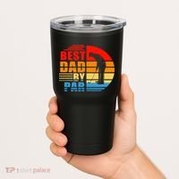 Best Dad By Par Retro Golf Sunset Tumbler thumb 2