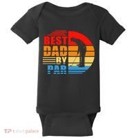 Best Dad By Par Retro Golf Sunset Baby Bodysuit thumb 0