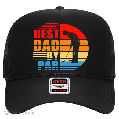 Best Dad By Par Retro Golf Sunset Hat