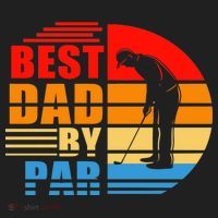 Best Dad By Par Retro Golf Sunset Hat thumb 2