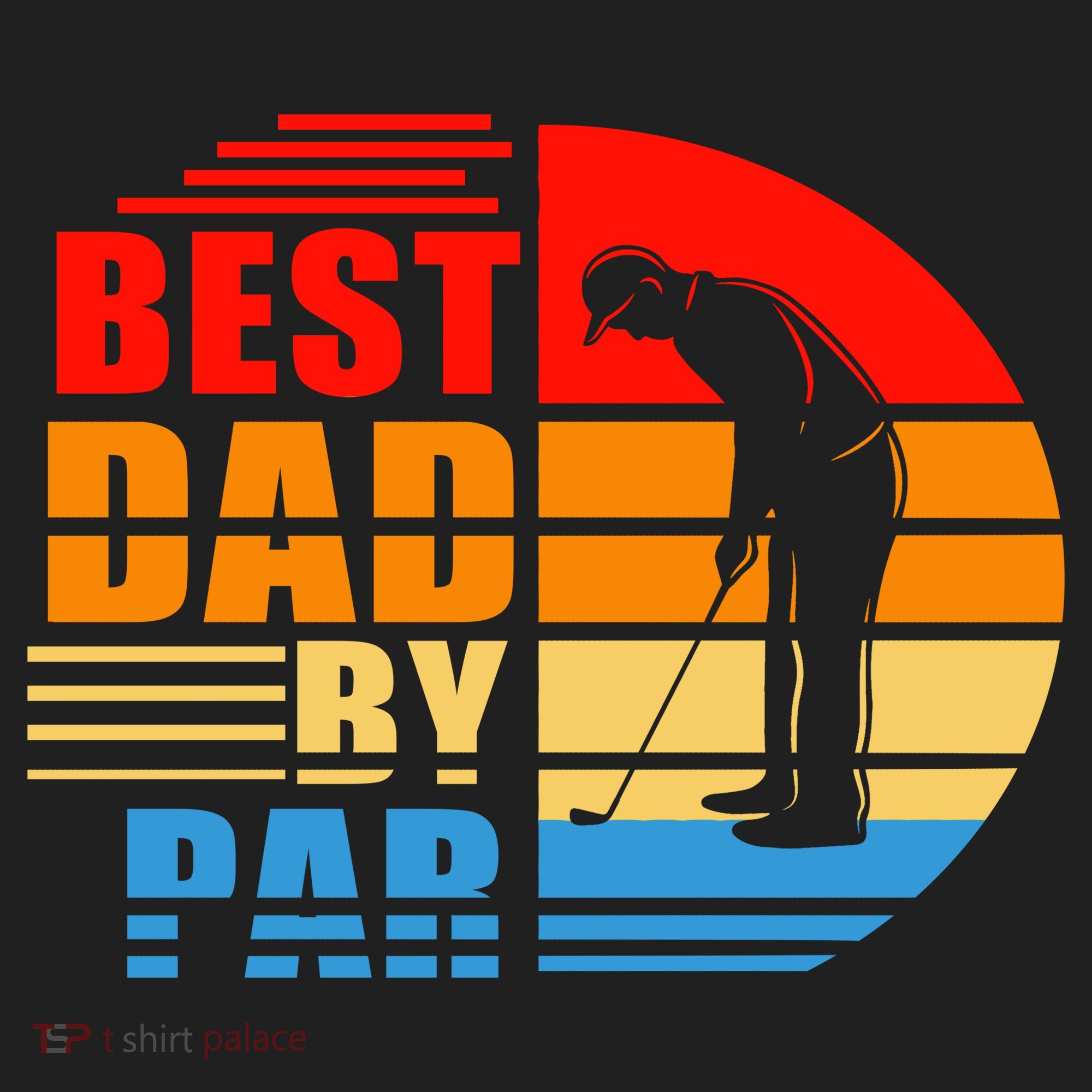 Best Dad By Par Retro Golf Sunset Hat