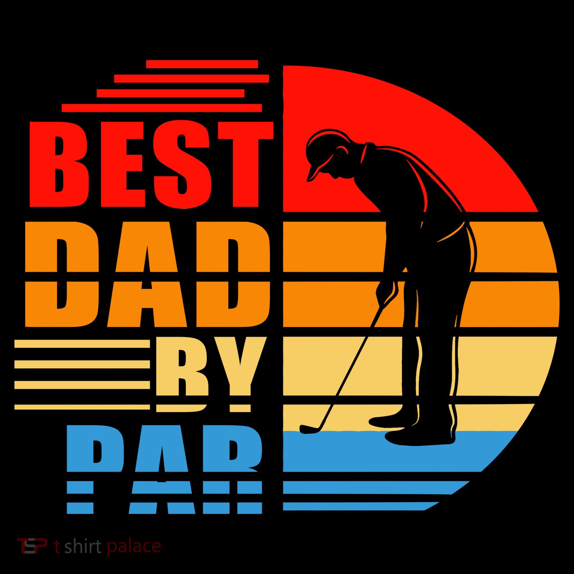 Best Dad By Par Retro Golf Sunset Toddler Hoodie