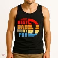 Best Dad By Par Retro Golf Sunset Tank Top thumb 3