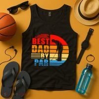 Best Dad By Par Retro Golf Sunset Tank Top thumb 4