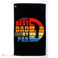 Best Dad By Par Retro Golf Sunset Golf Towel thumb 0