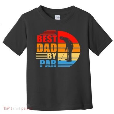 Best Dad By Par Retro Golf Sunset Toddler T-Shirt