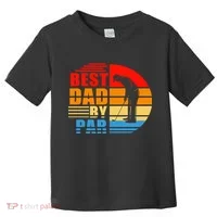 Best Dad By Par Retro Golf Sunset Toddler T-Shirt thumb 0