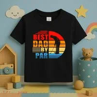 Best Dad By Par Retro Golf Sunset Toddler T-Shirt thumb 3