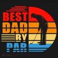 Best Dad By Par Retro Golf Sunset Toddler T-Shirt thumb 4