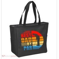 Best Dad By Par Retro Golf Sunset Tote Bag thumb 2