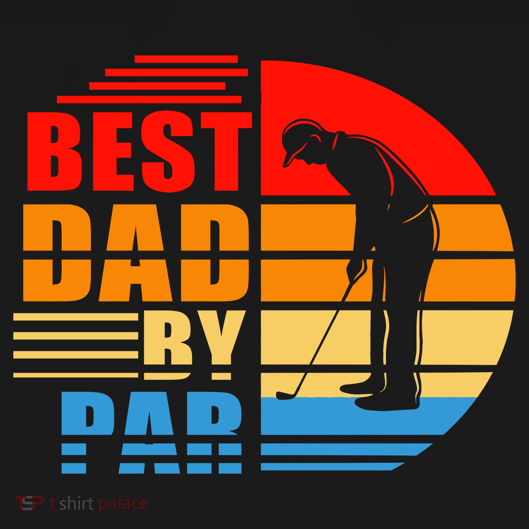 Best Dad By Par Retro Golf Sunset Tote Bag