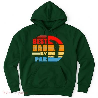 Best Dad By Par Retro Golf Sunset Hoodie