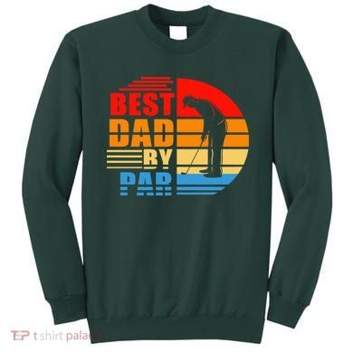 Best Dad By Par Retro Golf Sunset Sweatshirt