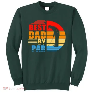 Best Dad By Par Retro Golf Sunset Sweatshirt
