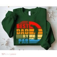 Best Dad By Par Retro Golf Sunset Sweatshirt thumb 2