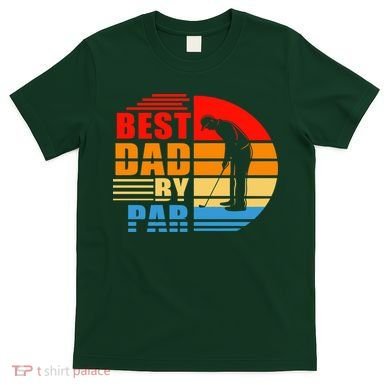 Best Dad By Par Retro Golf Sunset T-Shirt