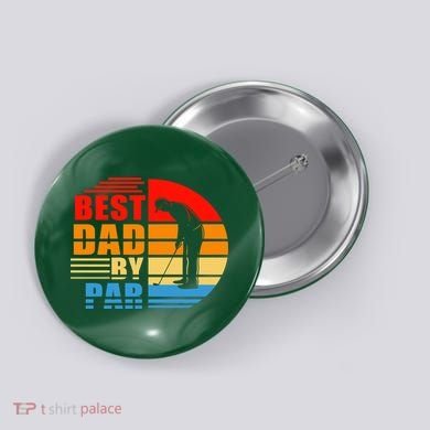 Best Dad By Par Retro Golf Sunset Button