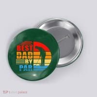 Best Dad By Par Retro Golf Sunset Button thumb 0
