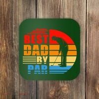 Best Dad By Par Retro Golf Sunset Coaster thumb 0