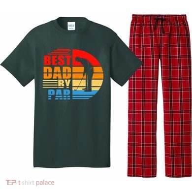 Best Dad By Par Retro Golf Sunset Pajama Set