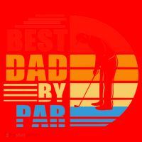 Best Dad By Par Retro Golf Sunset Santa Hat thumb 1