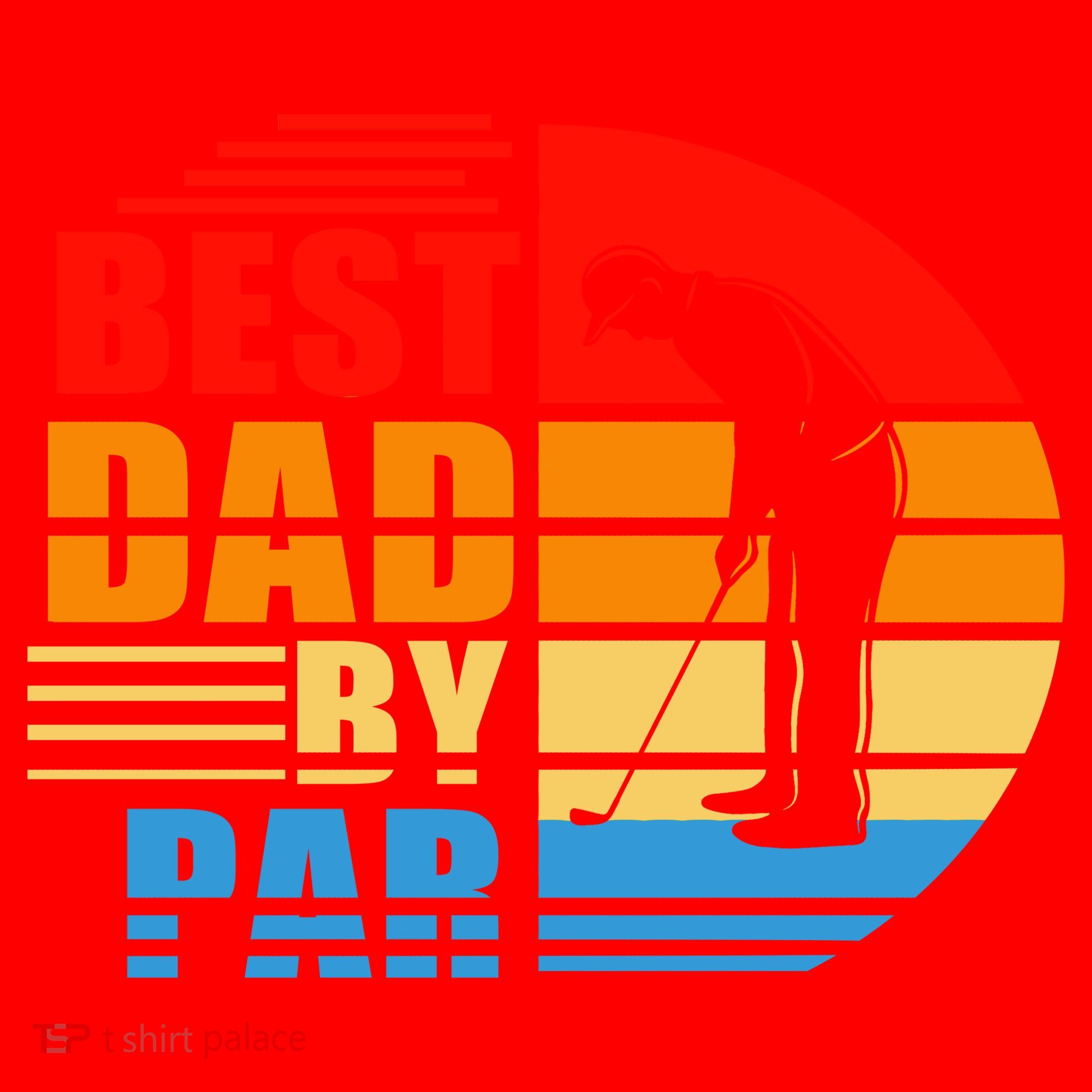 Best Dad By Par Retro Golf Sunset Santa Hat