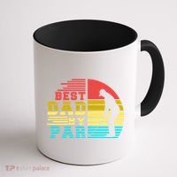 Best Dad By Par Retro Sunset Coffee Mug thumb 1