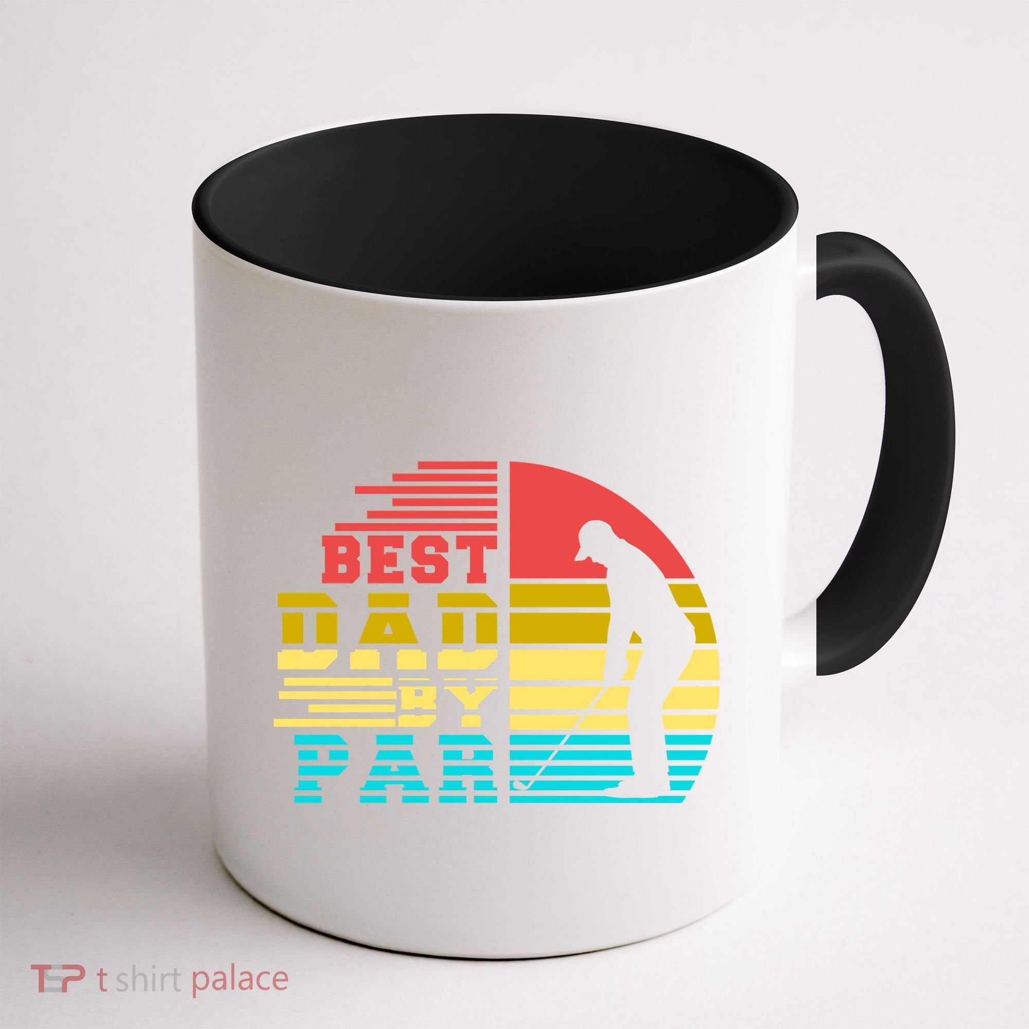 Best Dad By Par Retro Sunset Coffee Mug