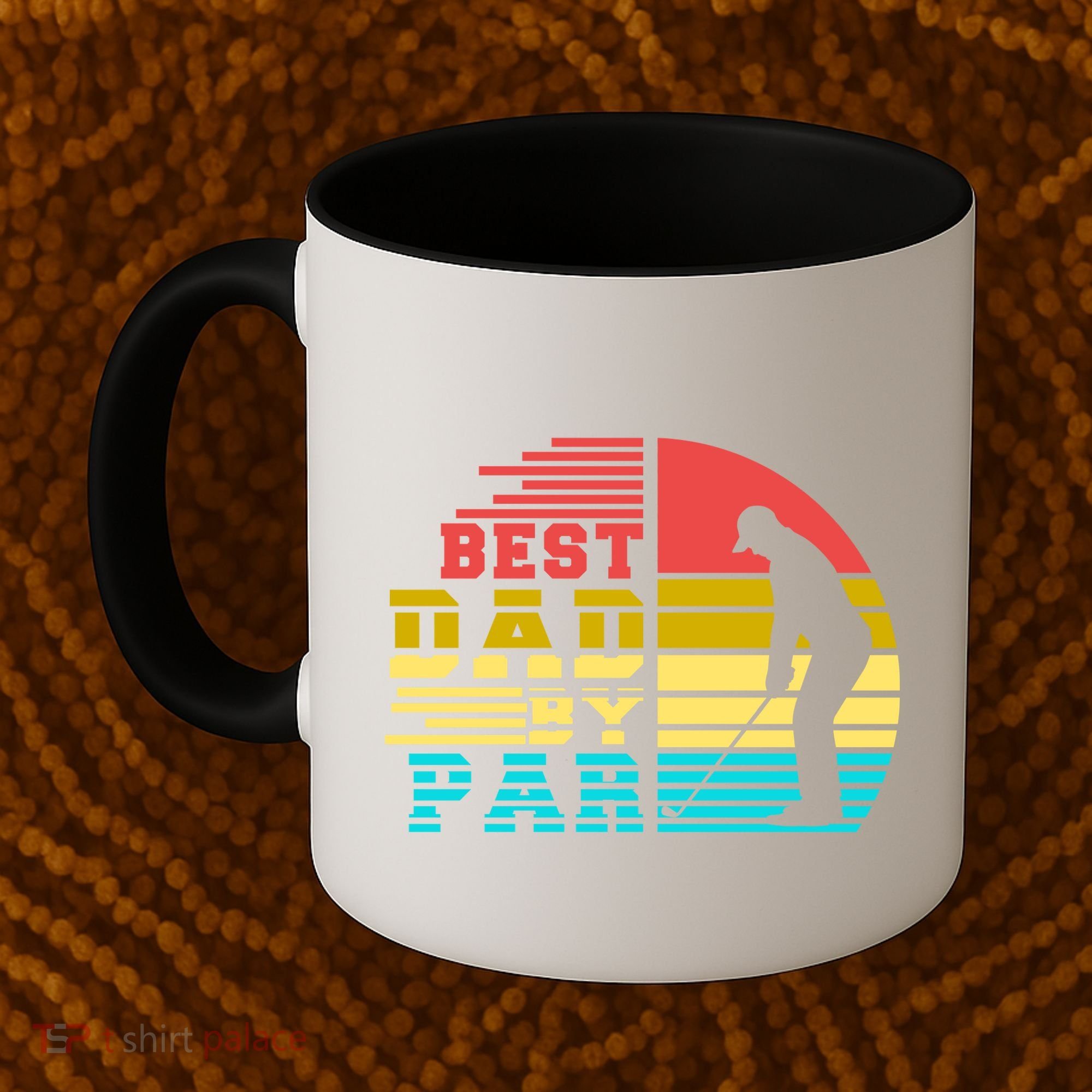 Best Dad By Par Retro Sunset Coffee Mug