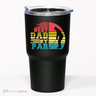 Best Dad By Par Retro Sunset Tumbler