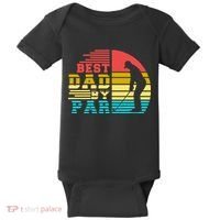 Best Dad By Par Retro Sunset Baby Bodysuit thumb 0