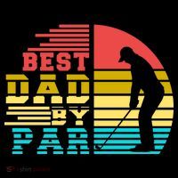 Best Dad By Par Retro Sunset Baby Bodysuit thumb 2