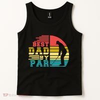 Best Dad By Par Retro Sunset Tank Top thumb 2