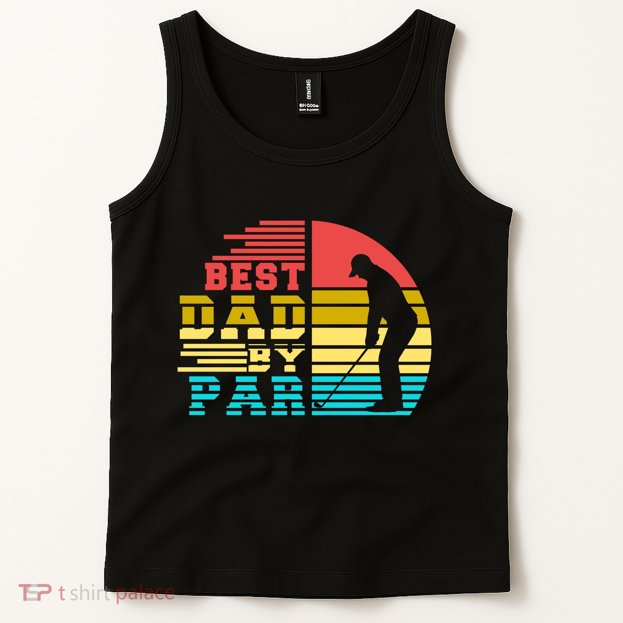 Best Dad By Par Retro Sunset Tank Top