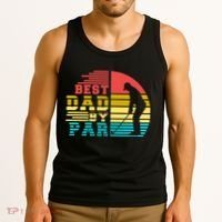 Best Dad By Par Retro Sunset Tank Top thumb 3