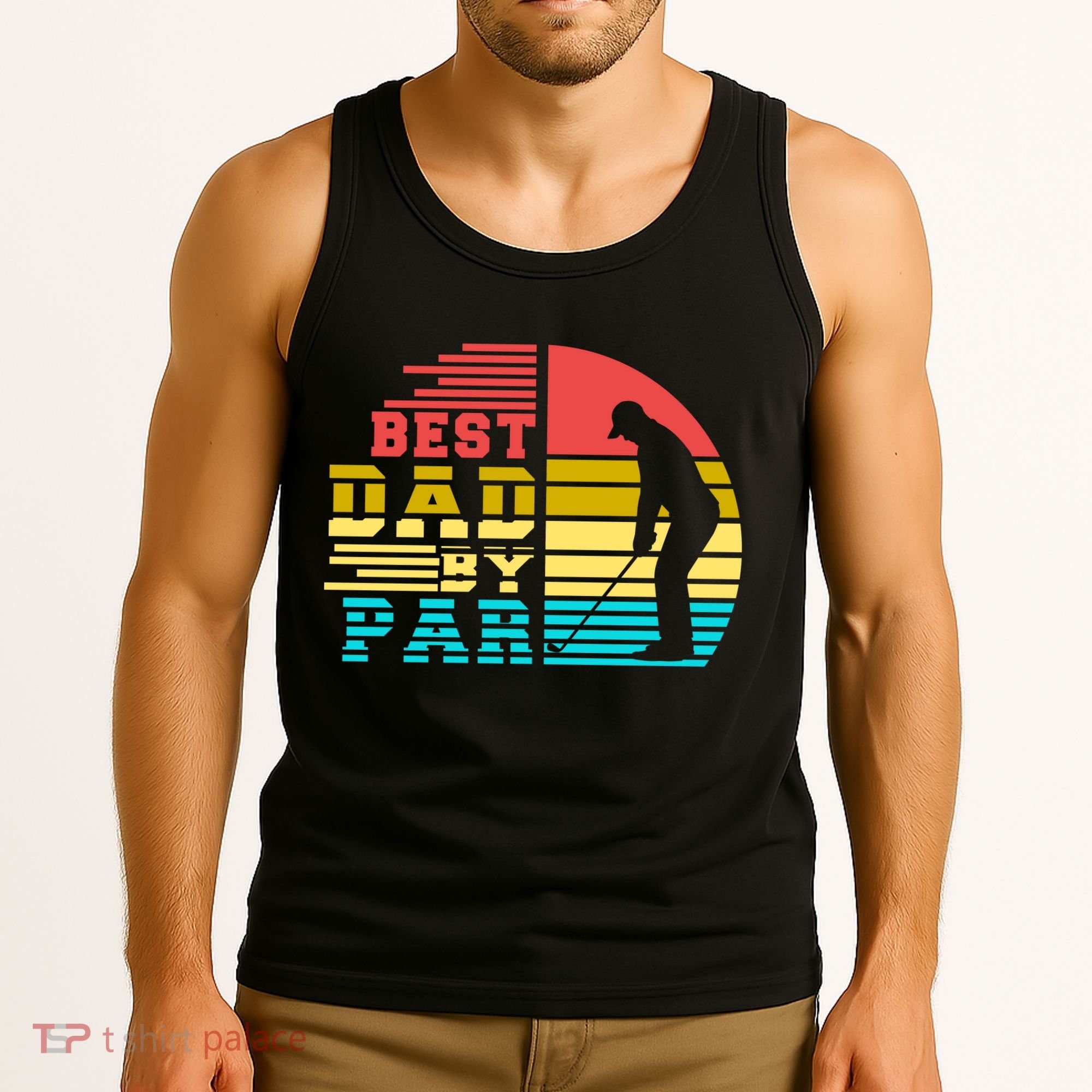 Best Dad By Par Retro Sunset Tank Top