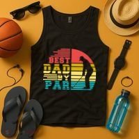 Best Dad By Par Retro Sunset Tank Top thumb 4